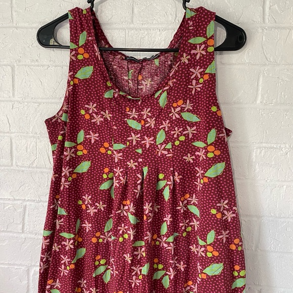 Gudrun Sjoden Floral Leaf Print Cotton Sleeveless Dress - Picture 3 of 12